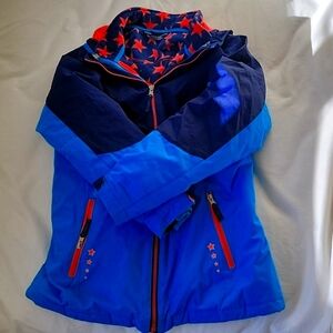 EUC Land End 3 in 1 Parka Hooded Water Repellent Windbreaker  Warm Fleece Jacket